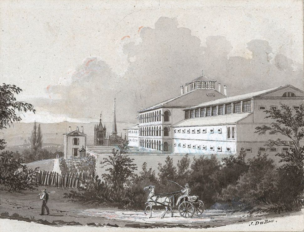 © Jean DuBois, Pénitencier, lavis à l’encre de Chine sur papier, 1826, coll. Musée Historique Lausanne, © Atelier de numérisation Ville de Lausanne