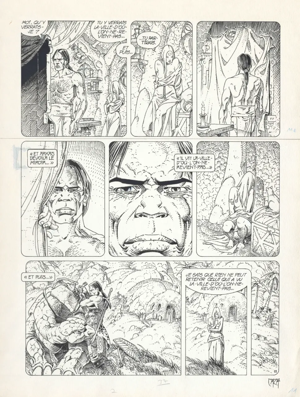 &copy; Philippe Caza, «Le monde d’Arkadi», volume 2: «Le Grand Extérieur», Les Humanoïdes associés, 1990, planche 11, recto.