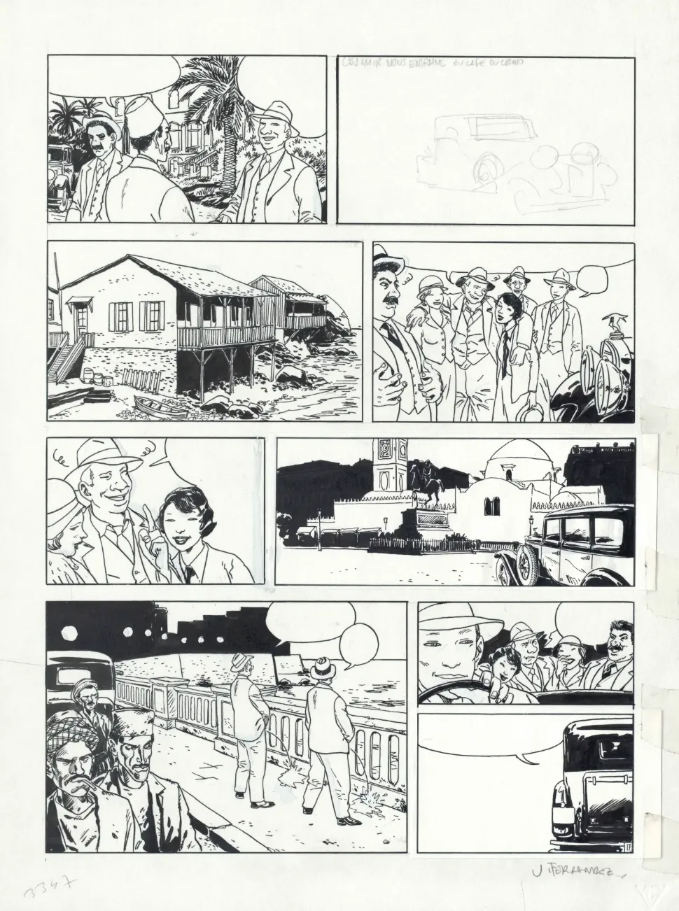 &copy; Jacques Ferrandez, «Carnets d’Orient», volume 4: «Le centenaire», Casterman, 1994, planche 17. Prépublié dans «À suivre», numéro 187, août 1993.