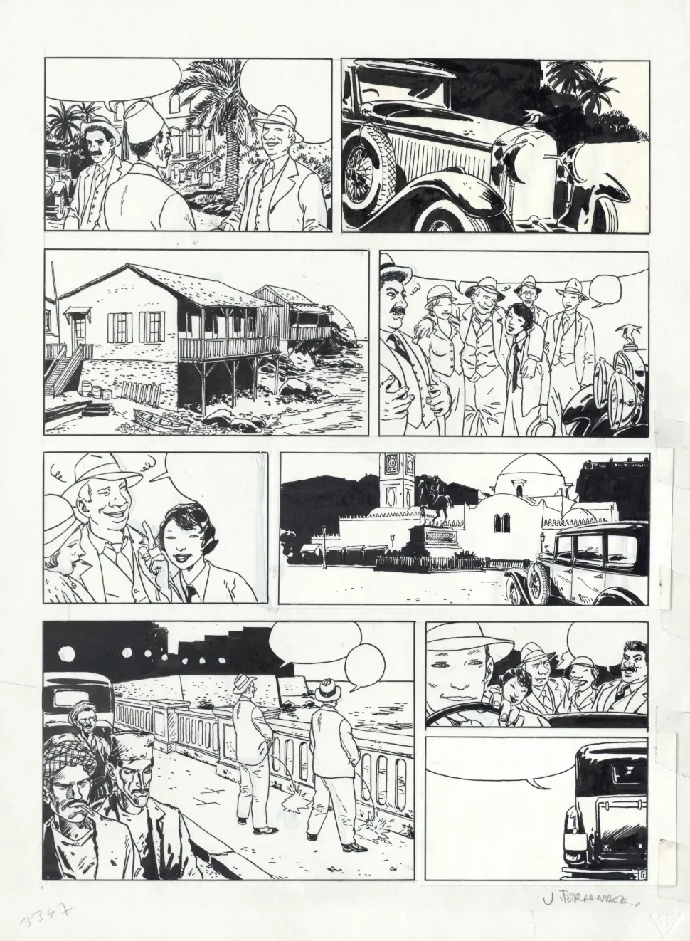 &copy; Jacques Ferrandez, «Carnets d’Orient», volume 4: «Le centenaire», Casterman, 1994, planche 17. Prépublié dans «À suivre», numéro 187, août 1993.