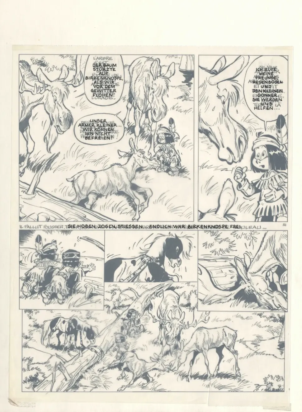 &copy; Derib, «Yakari», volume 9: «Les prisonniers de l’île», Derib (dessin), Job (scénario), Casterman, 1983.