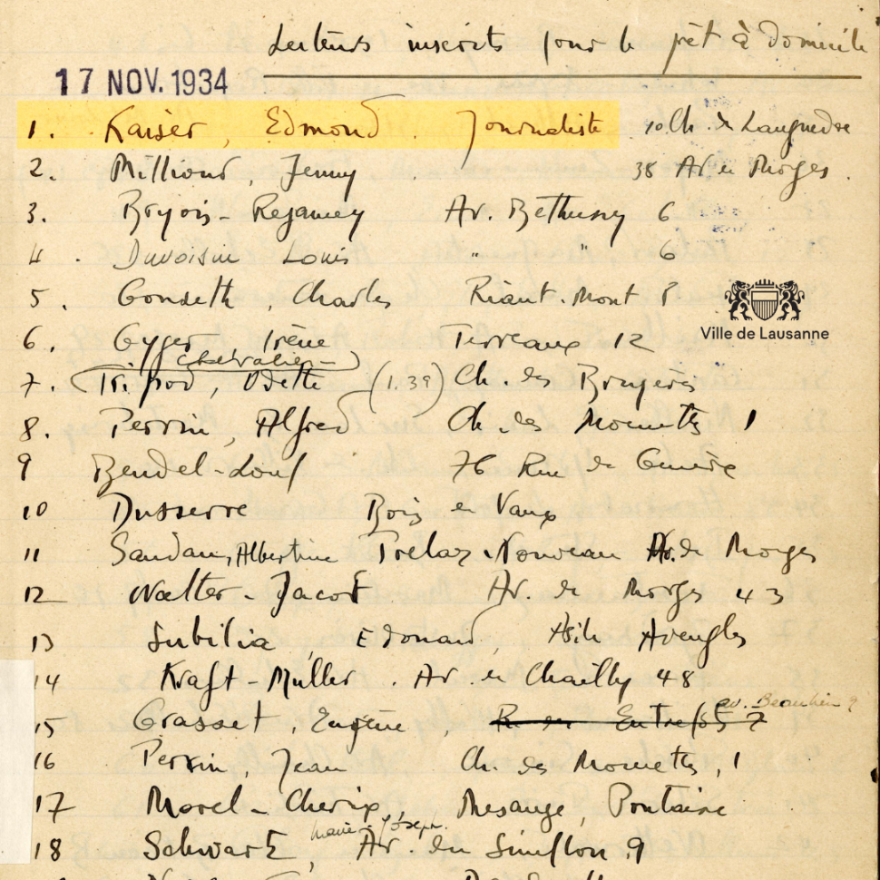 © Atelier de numérisation et les archives de la Ville de Lausanne.