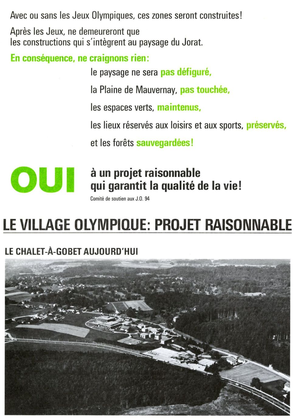 © AVL, section archives administratives, fonds Elections et votations (B4), boîte 148/6775, votation communale du 26 juin 1988, enveloppe «Propagande»
