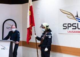 Remise brevets fédéraux 2021 Discours du capitaine Bertrand Mesot, Président de la commission d’examens de l’Organisation du Monde du Travail des Sapeurs-Pompiers (OMTSP), à l'occasion de...