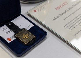 Remise des brevets fédéraux Académie latine des sapeurs-pompiers (ALSP). Cérémonie de remise des brevets fédéraux. Etablisemment cantonal d'assurance du canton de Vaud (ECA), 13 janvier...