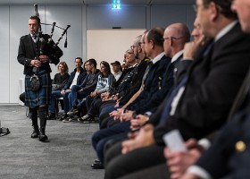 Remise des brevets fédéraux Académie latine des sapeurs-pompiers (ALSP). Cérémonie de remise des brevets fédéraux. Etablisemment cantonal d'assurance du canton de Vaud (ECA), 13 janvier...