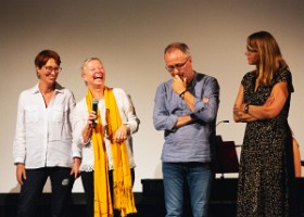 Lauréates et lauréat du Prix du livre de la Ville de Lausanne : Silvia Haerri (lauréate 2017), Fabienne Bogadi (lauréate 2020), Laurent Koutaïssoff (lauréat 2021), Raluca Antonescu (lauréate 2022) Lauréates et lauréat du Prix du livre de la Ville de Lausanne : Silvia Haerri (lauréate 2017), Fabienne Bogadi (lauréate 2020), Laurent Koutaïssoff (lauréat...