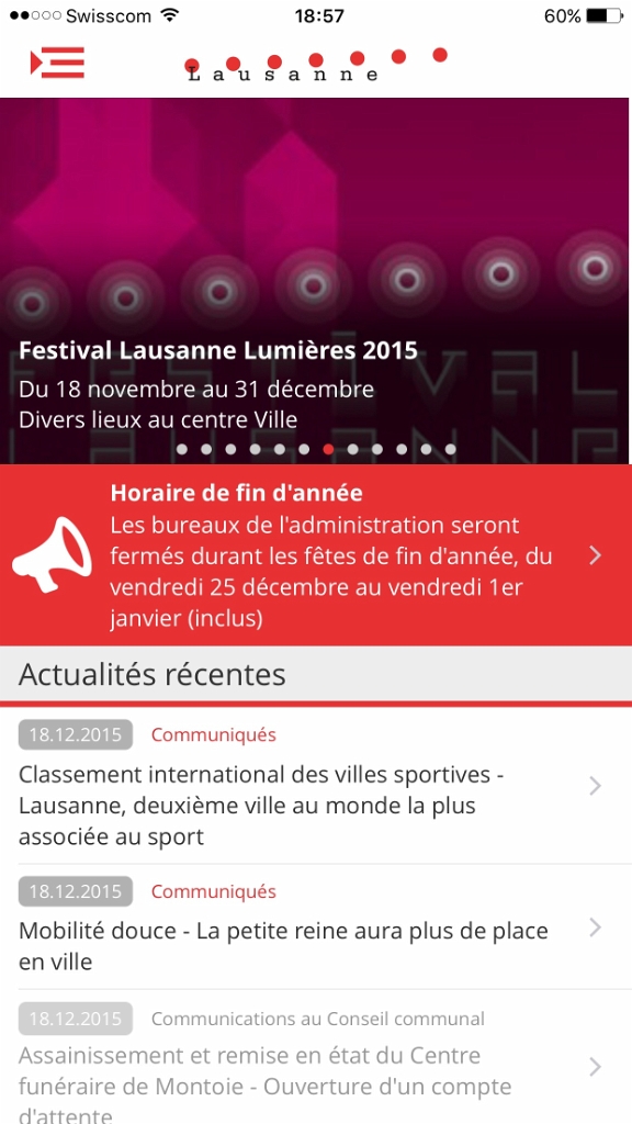 Les communications importantes vous sont transmises sous forme de notifications push 