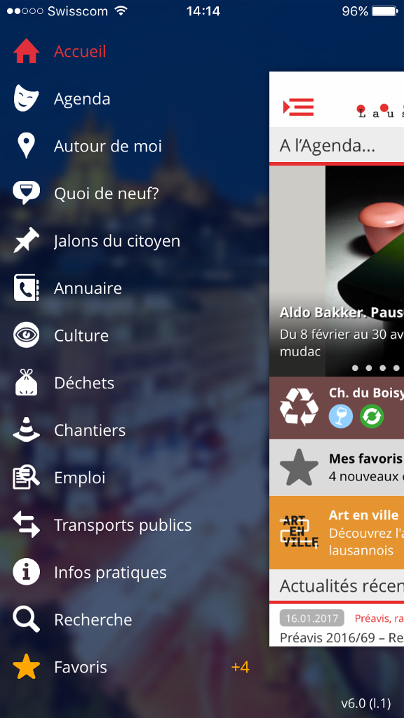 Menu de navigation