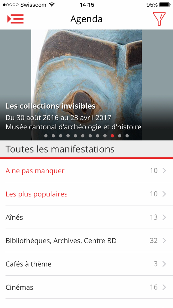 Manifestations classées par catégories