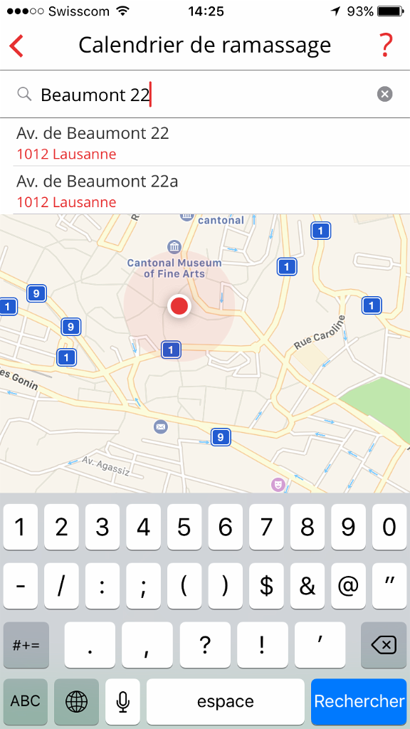 Recherche classique d'adresse