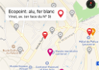 Localisation de points d'intérêt à proximité (offices de l'administration, déchèteries, écopoints, chantiers ou lieux où se déroulent manifestations et événements)  © 2017 – Ville de Lausanne
