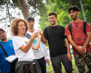 BLI Lausanne, le 19 juillet 2023. Cours de français à Vidy par le Bureau lausannois pour les immigrés (BLI). Photo: Sébastien Anex