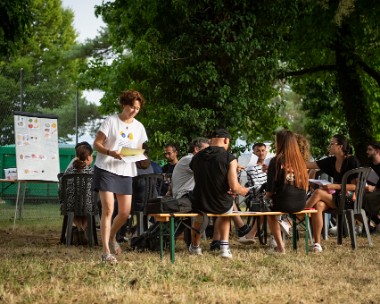 BLI Lausanne, le 19 juillet 2023. Cours de français à Vidy par le Bureau lausannois pour les immigrés (BLI). Photo: Sébastien Anex