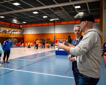 PML-tournoi-foot-PML-LNA-mars-2025-DIA-3477 Tournoi de football en salle entre le Lausanne Nord Academy et la Police de Lausanne sous forme de tournoi brésilien mixte. Six équipes composées de juniors C,...