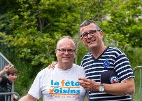 Fête des Voisins 2019 Philippe, chef du grill et Christophe Andreae, syndic d’Ouchy.