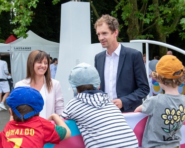 inauguration_vasque_jojo2020_vidy-4 Inauguration de la vasque des JOJO 2020, à l'espace Fair-Play à Vidy. Présence de Virginie Faivre, présidente du comité d'organisationet des JOJO Lausanne 2020,...