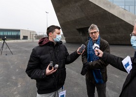 Inauguration Stade de la Tuilière Oscar Tosato, municipal en charge de la direction Sport et cohésion sociale, lors de l'inaguration du Stade de la Tuilière à Lausanne, nouvel écrin du...